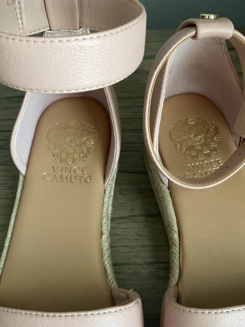 Vince Camuto Pink Leather Ankle-Strap Espadrilles Sandals Size 9